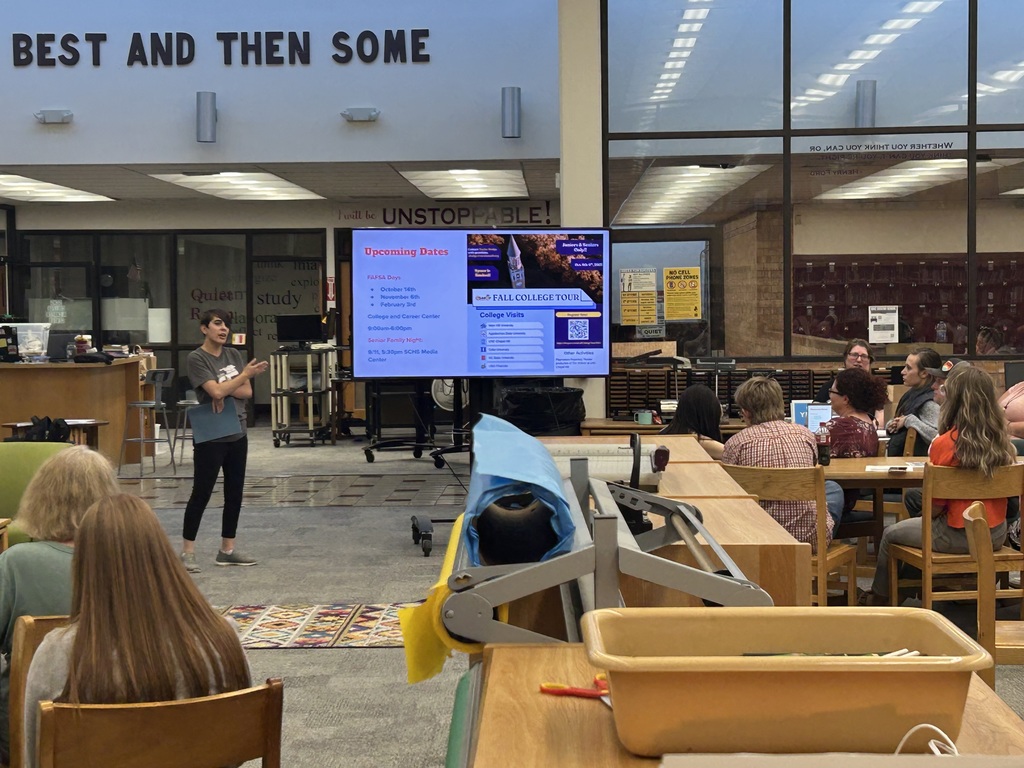 Senior Parent Night with GearUp discussing Senior Timelines.