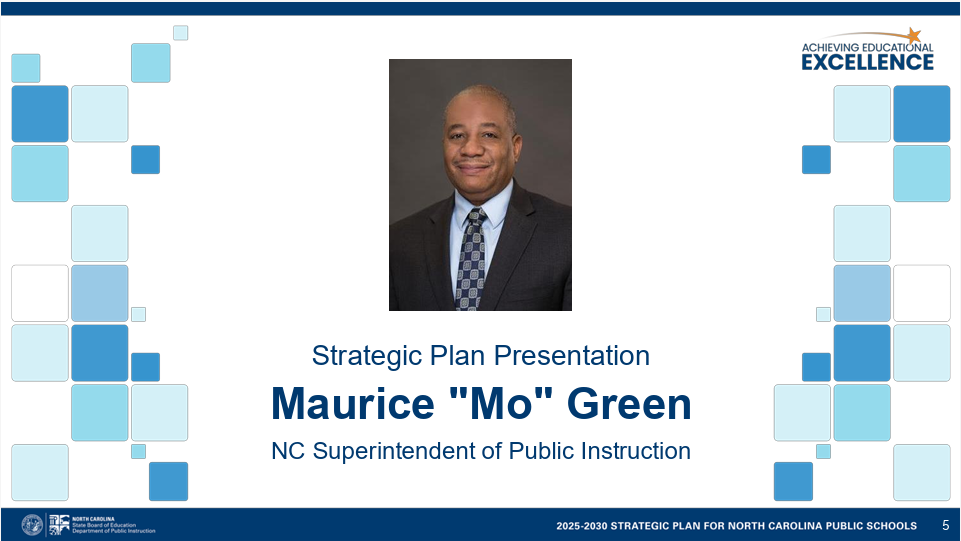 NC  Superintendent of Public Instruction Maurice "Mo" Green