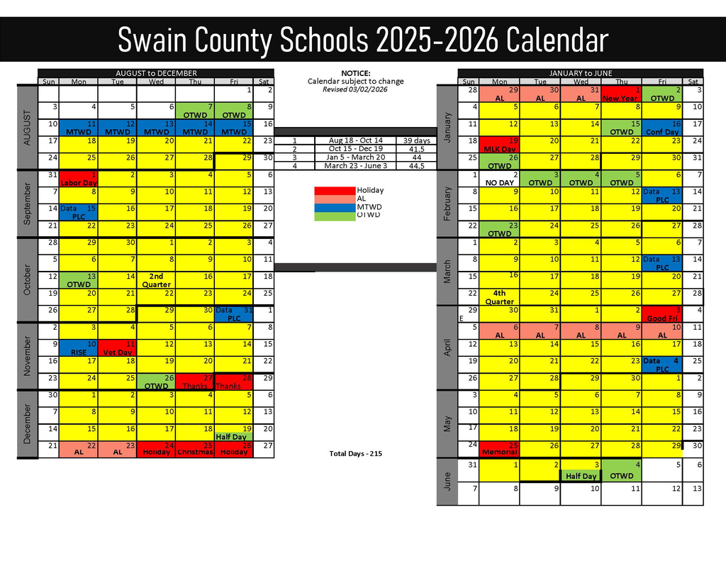 2025-2026 School Calendar