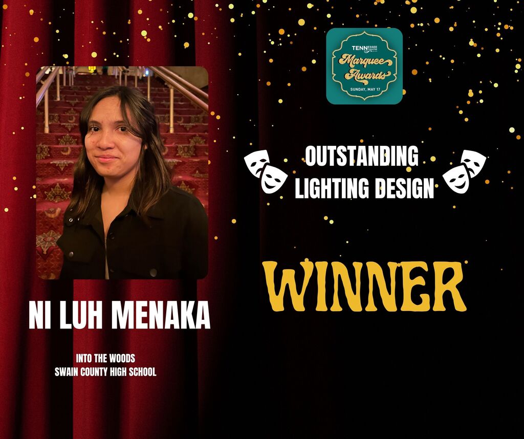 Photo of student for winning outstanding lighting design