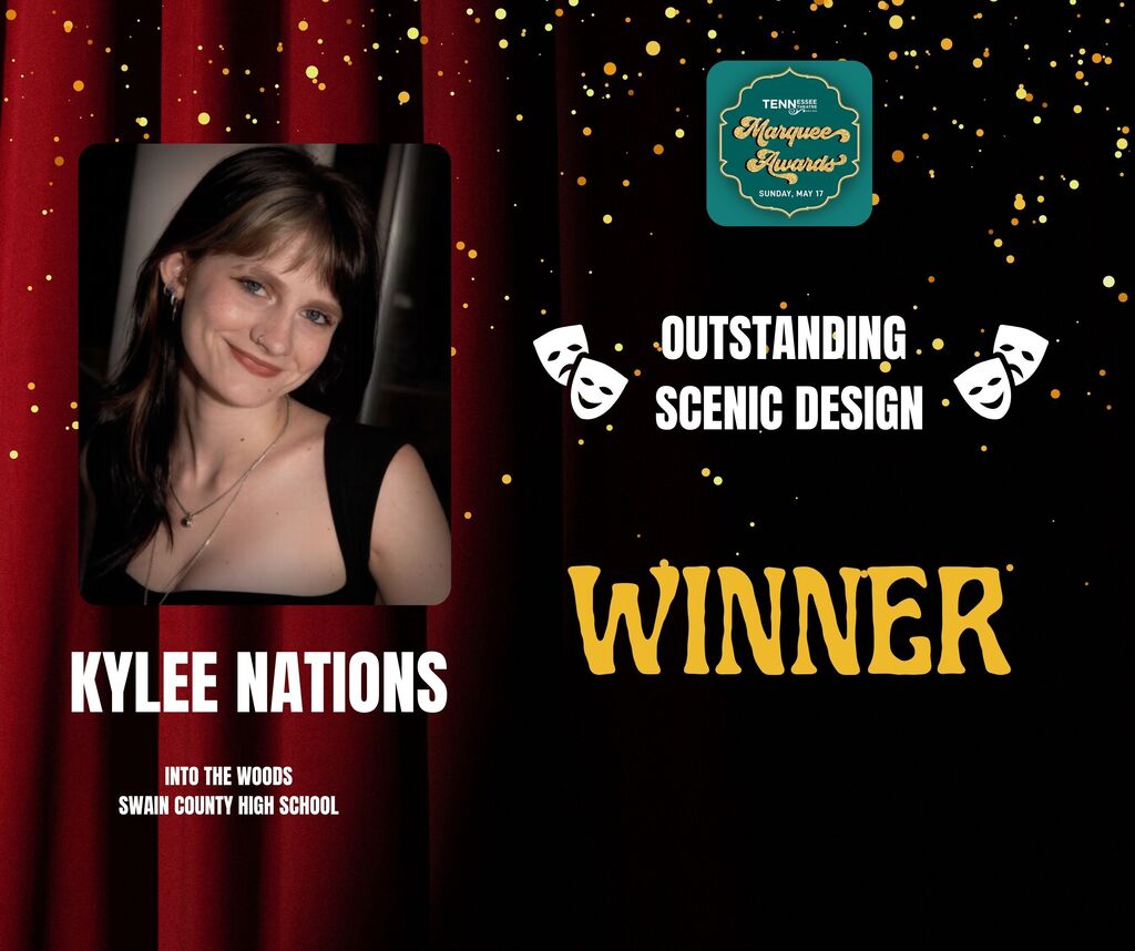 Photo of student for winning outstanding scenic design