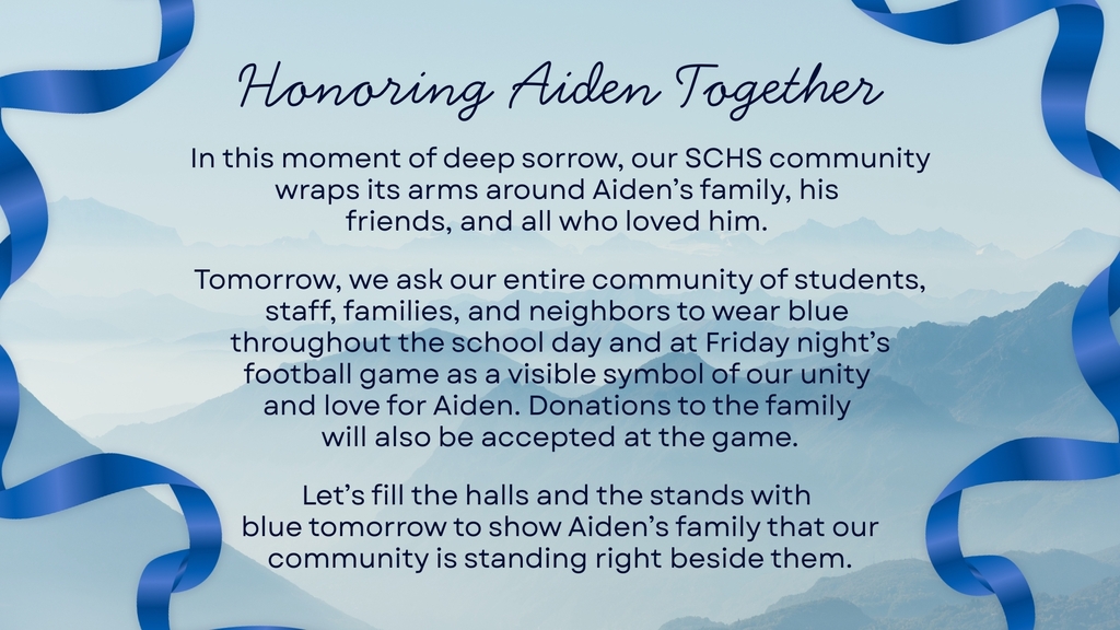 Wear blue tomorrow to remember Aiden. 