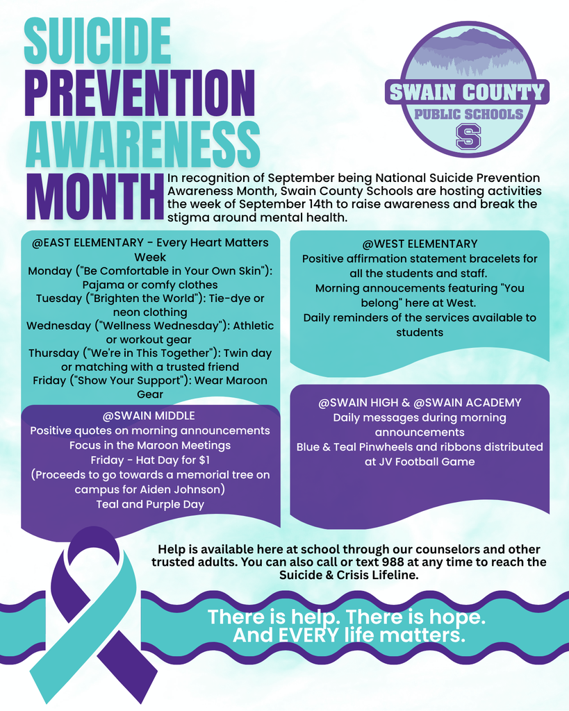 Flyer for Suicide Prevention Awareness Month