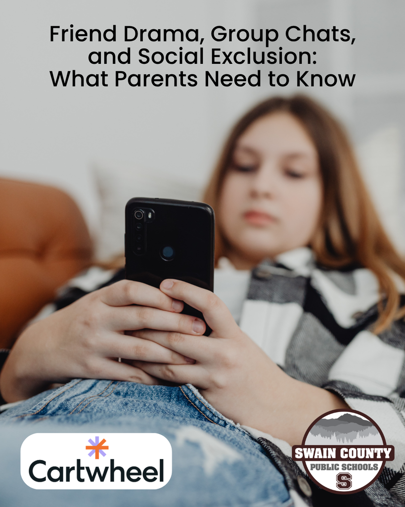 graphic with teen girl on phone