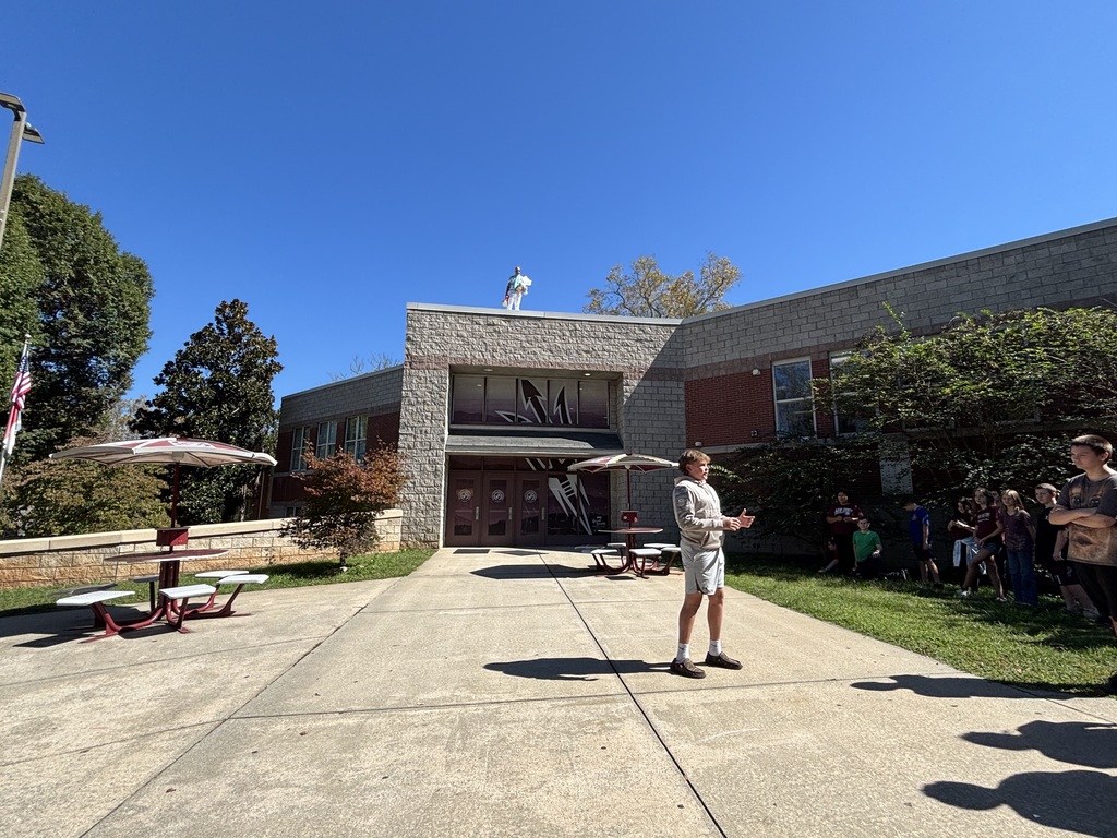 Students in Mr. Cook’s Advanced Technology, Engineering, and Design class participate in an egg drop challenge, testing designs to protect eggs during a fall.