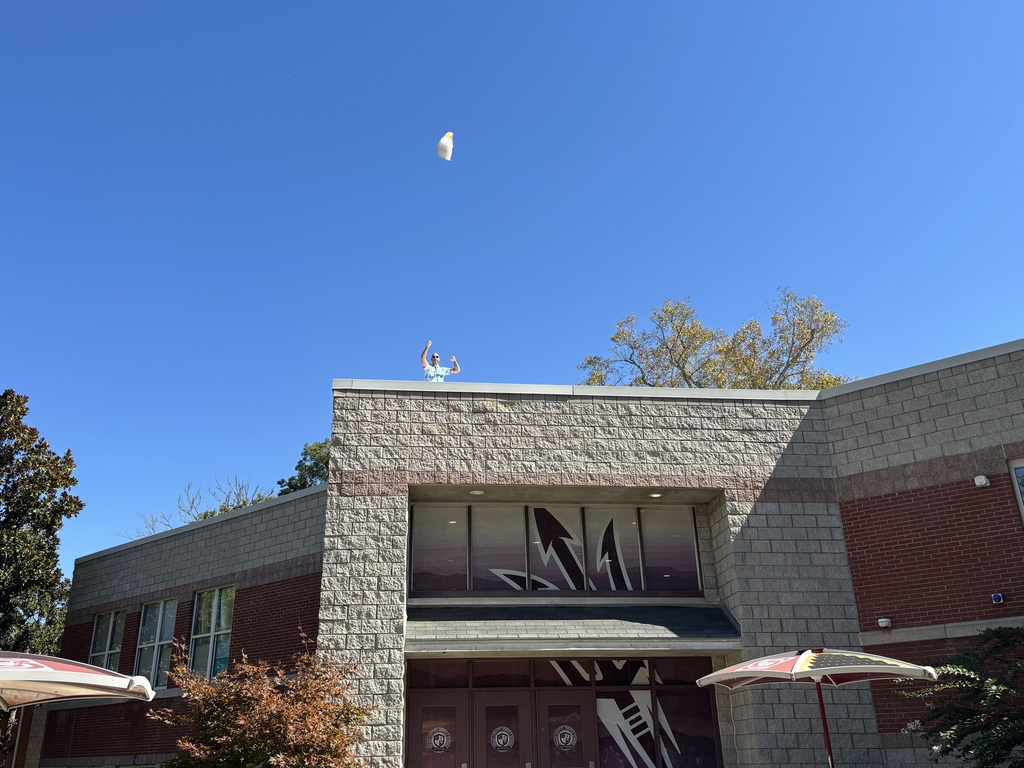 Students in Mr. Cook’s Advanced Technology, Engineering, and Design class participate in an egg drop challenge, testing designs to protect eggs during a fall.