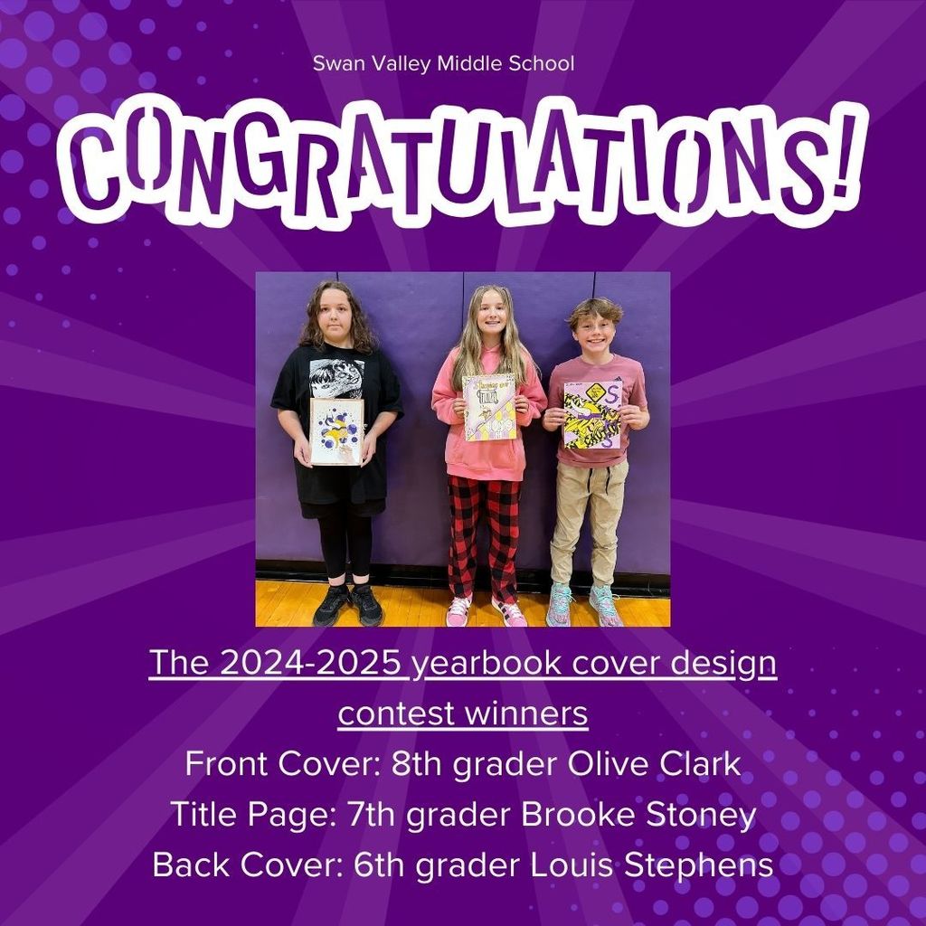 SVMS yearbook cover winners