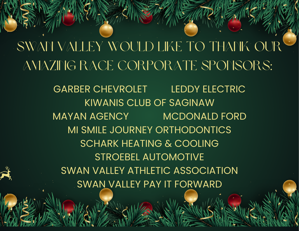 Thank you Sponsors of Amazing Race