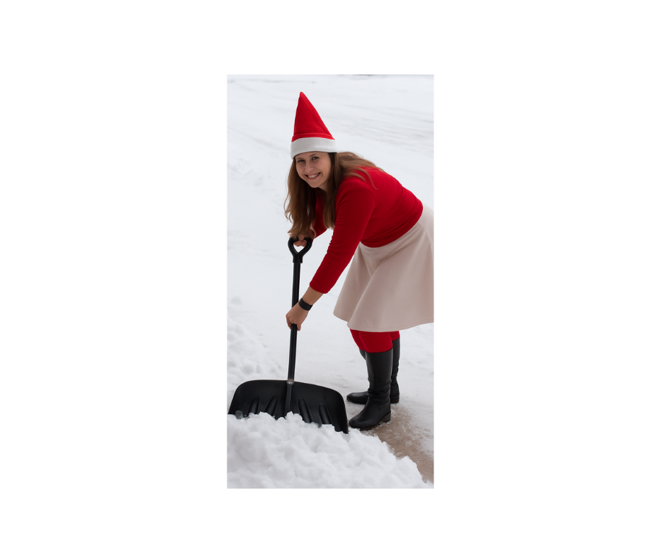 Ali the Elf Shoveling Snow at Swan Valley