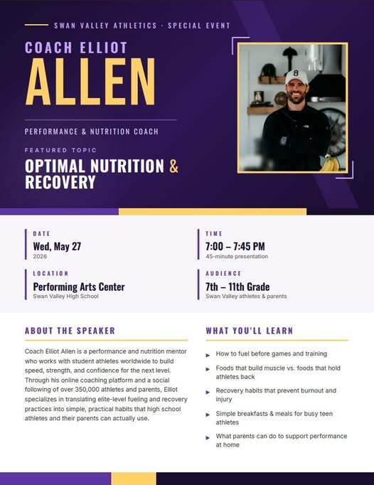 Elliot Allen Nutrition Talk Flyer