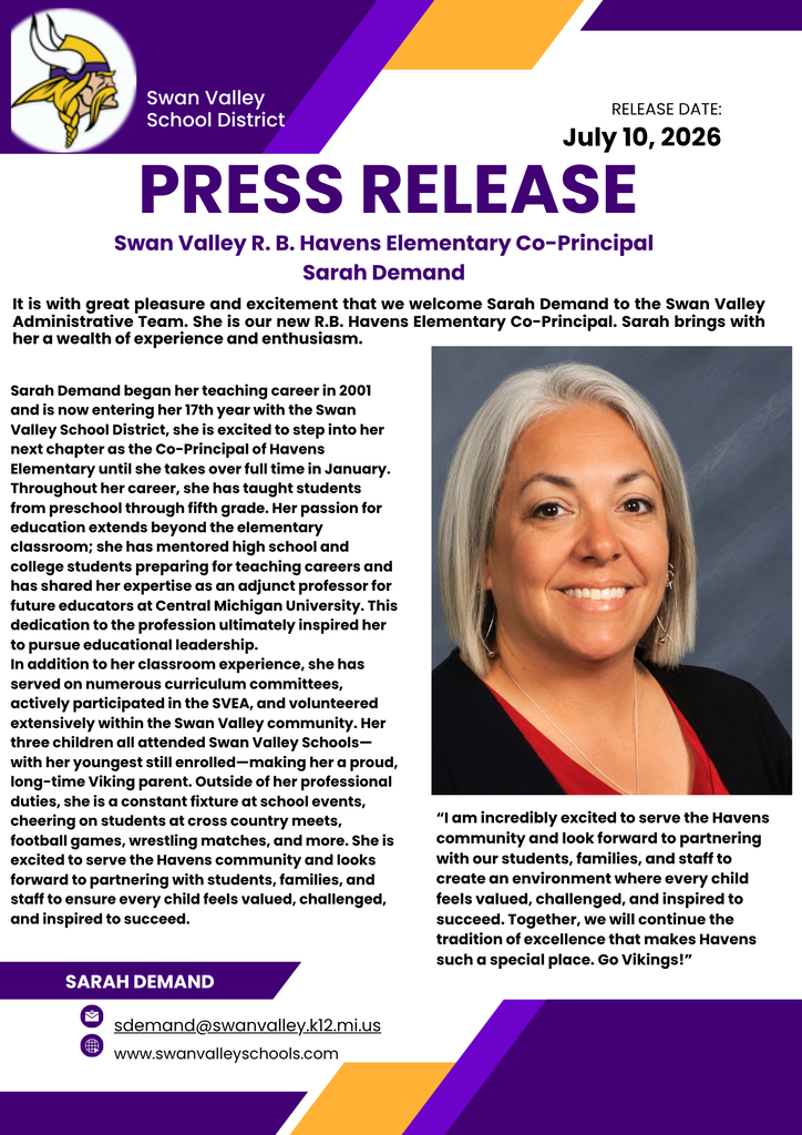 Sarah Demand Press Release