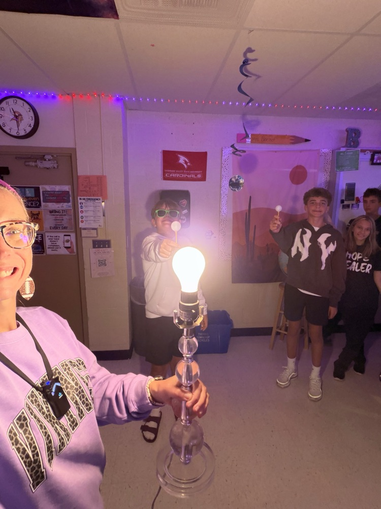 8th students having fun with the Moon Phases in Mrs. Blaesser's class.