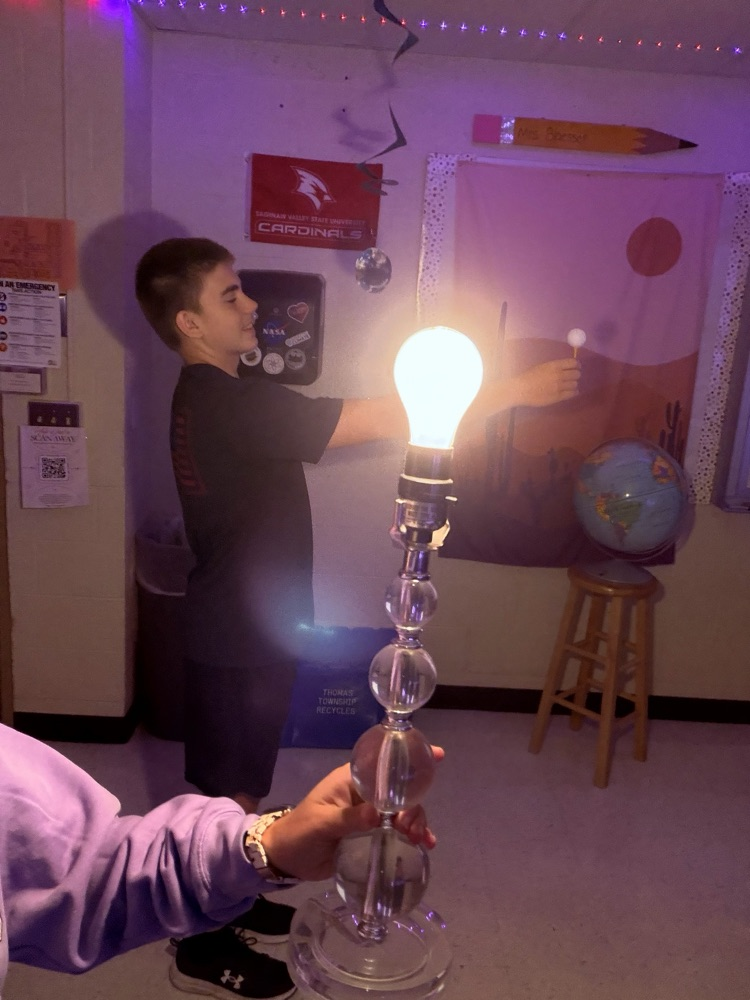 8th students having fun with the Moon Phases in Mrs. Blaesser's class.