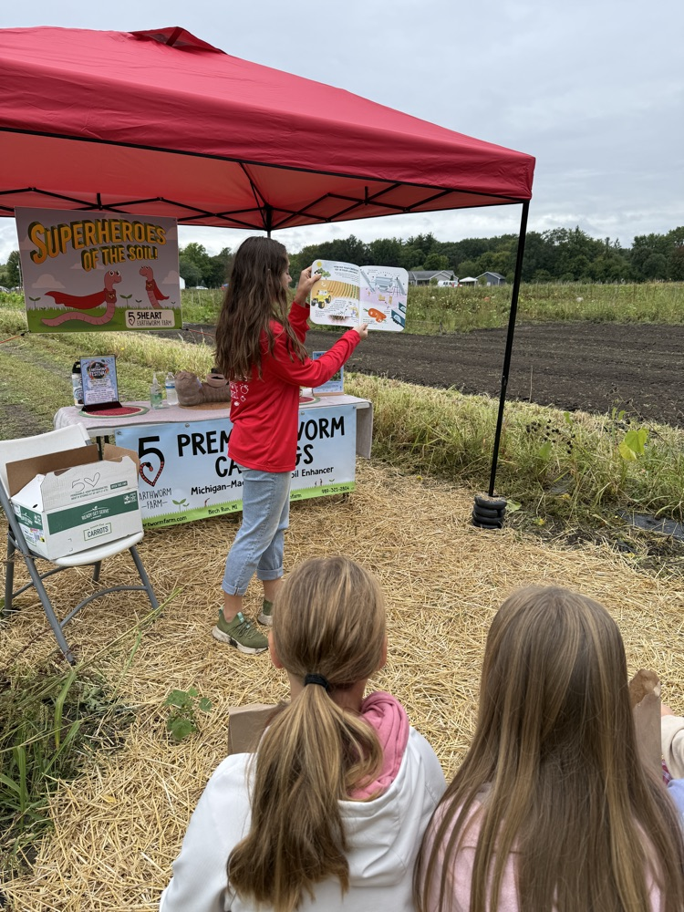 Students learning about farming at Schomaker Farms