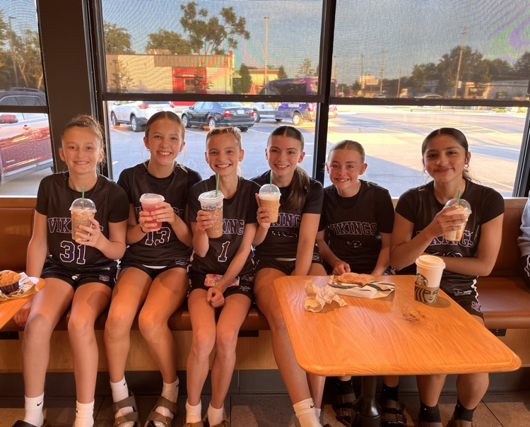 7th Grade basketball enjoying team bonding.