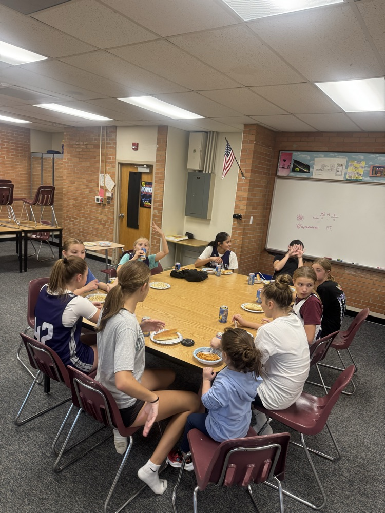 7th Grade basketball enjoying team bonding.