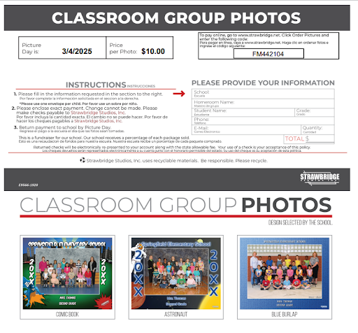 Order Form for Classroom Group Photos