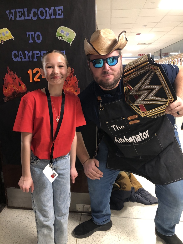 Mr. Kitchen and a student mini Mr. Kitchen 