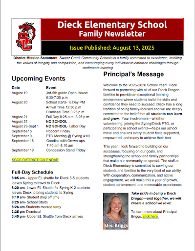 Dieck Family Newsletter 8-13-25