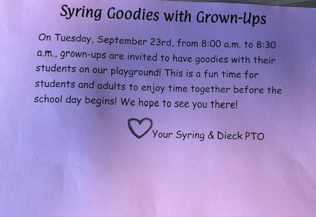 image with information about Syring Goodies with Grown-Ups