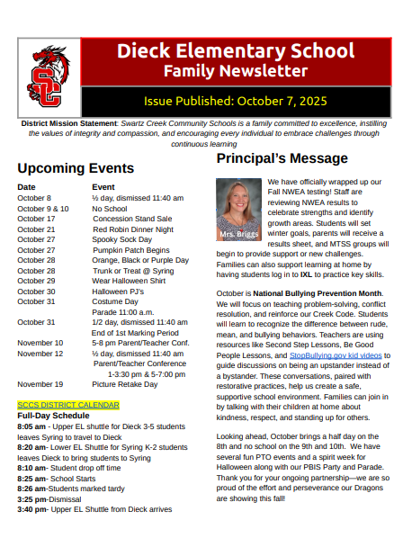Dieck Family Newsletter 10-7-25