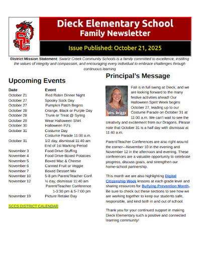 Dieck Family Newsletter October 21, 2025