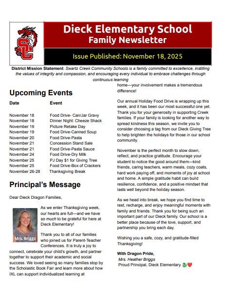 Dieck Family Newsletter 11-18-25