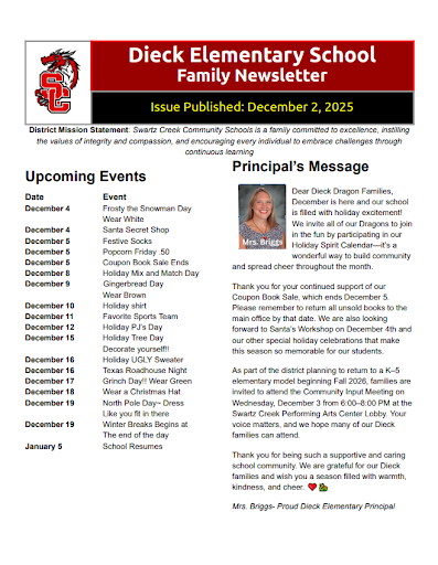Dieck Family Newsletter 12-2-25