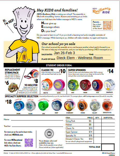 Ned's Resiliency Ride Assembly-January 30th