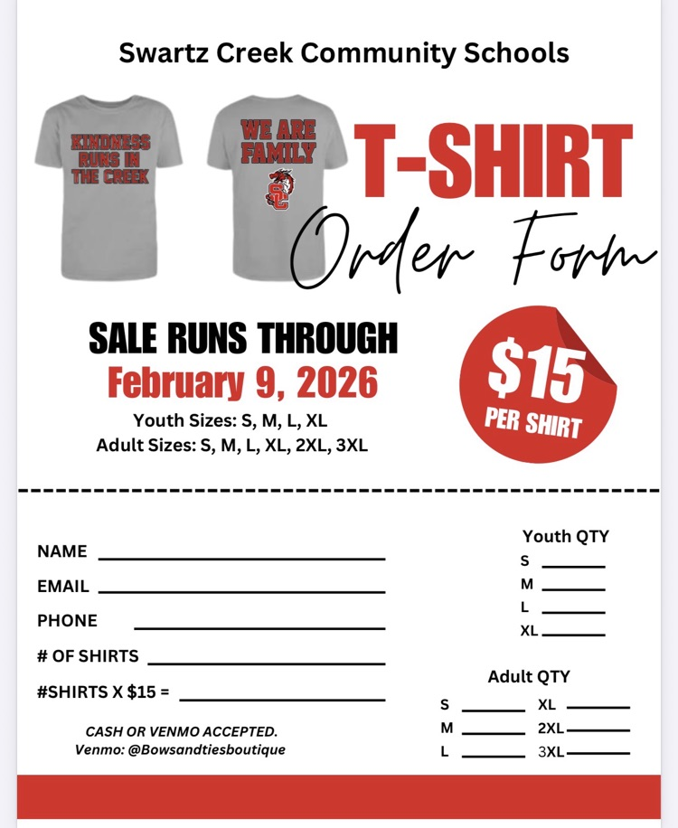 tshirt order form 15.00