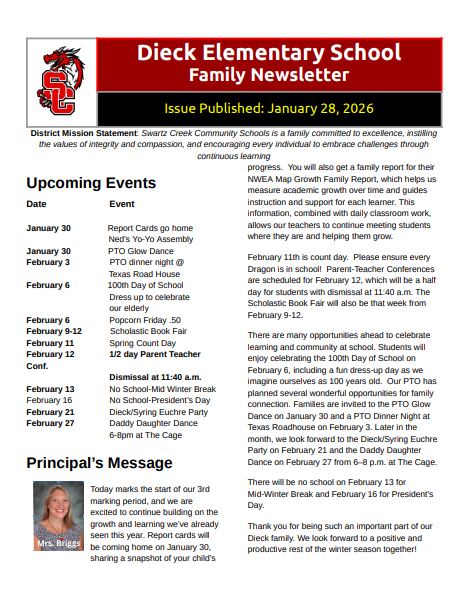 Dieck Family Newsletter 1-28-26