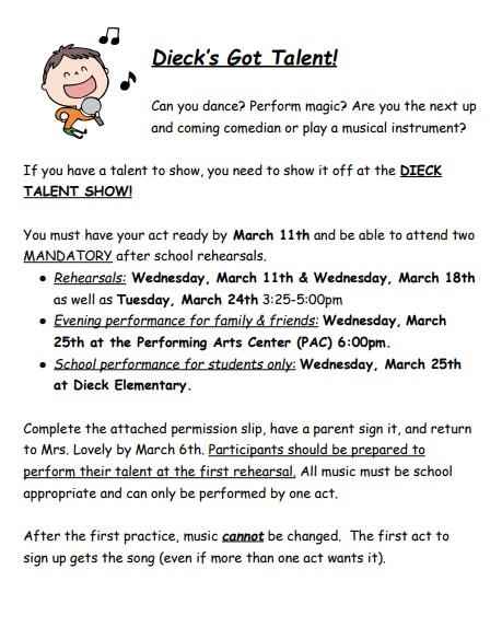 Dieck's Got Talent Flyer