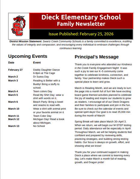 Dieck Family Newsletter