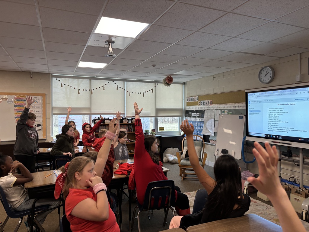 Ms. Huber's class voting for the challenge