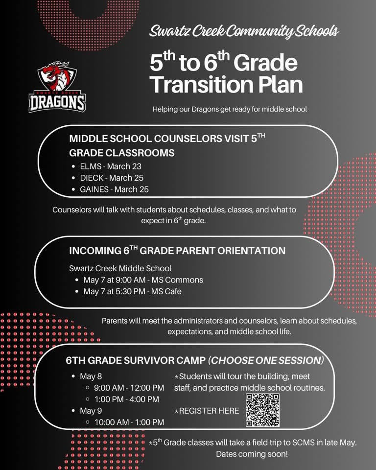 5th to 6th Grade Transition Registration Form