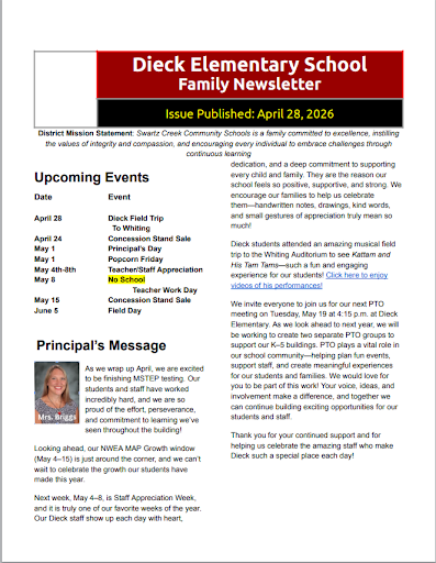 Dieck Family Newsletter