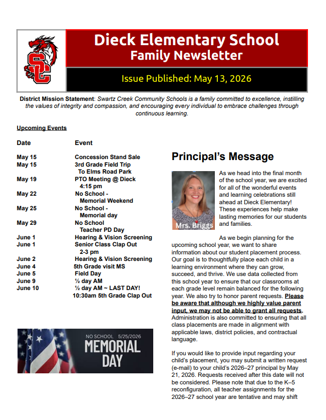 Dieck Family Newsletter