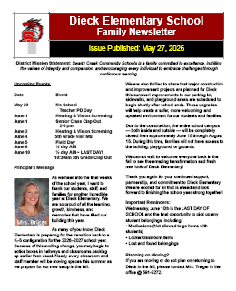 Dieck Family Newsletter May 27, 2026