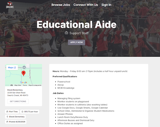 Educational Aide Job Posting