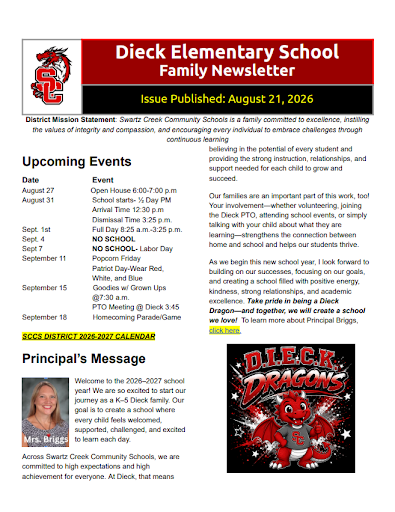 August 21, 2026 Dieck Family Newsletter