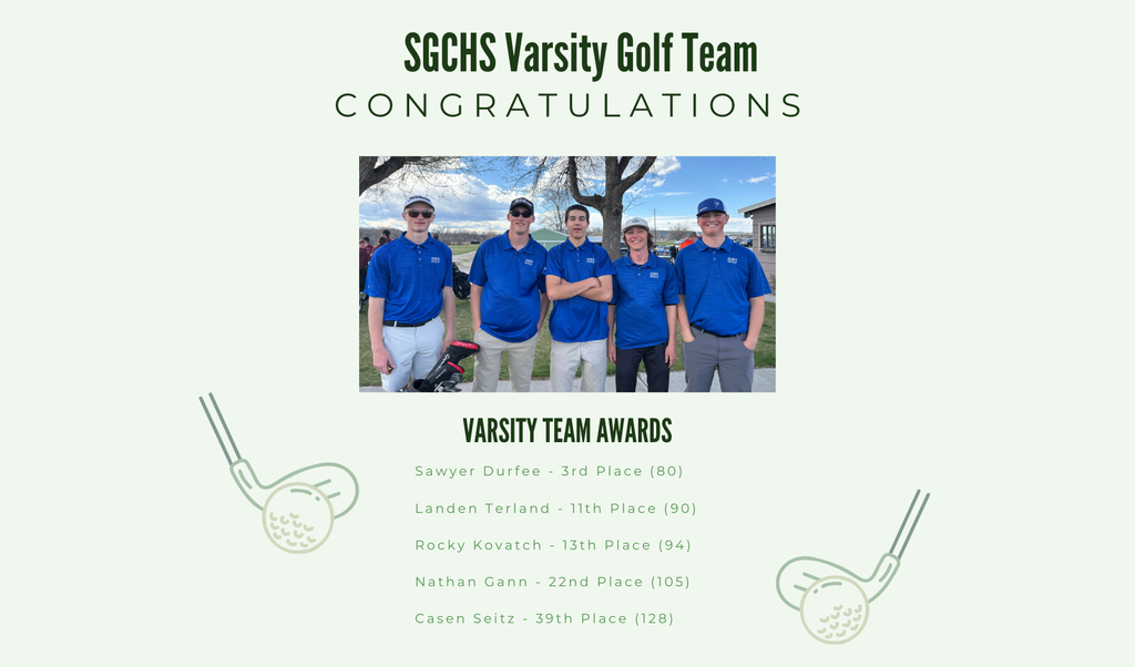 SGCHS Varsity Golf team at their debut meet 