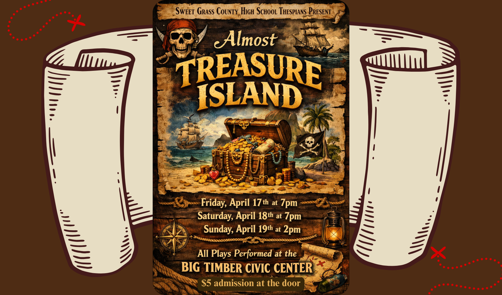 SGCHS School Play Poster, Almost Treasure Island