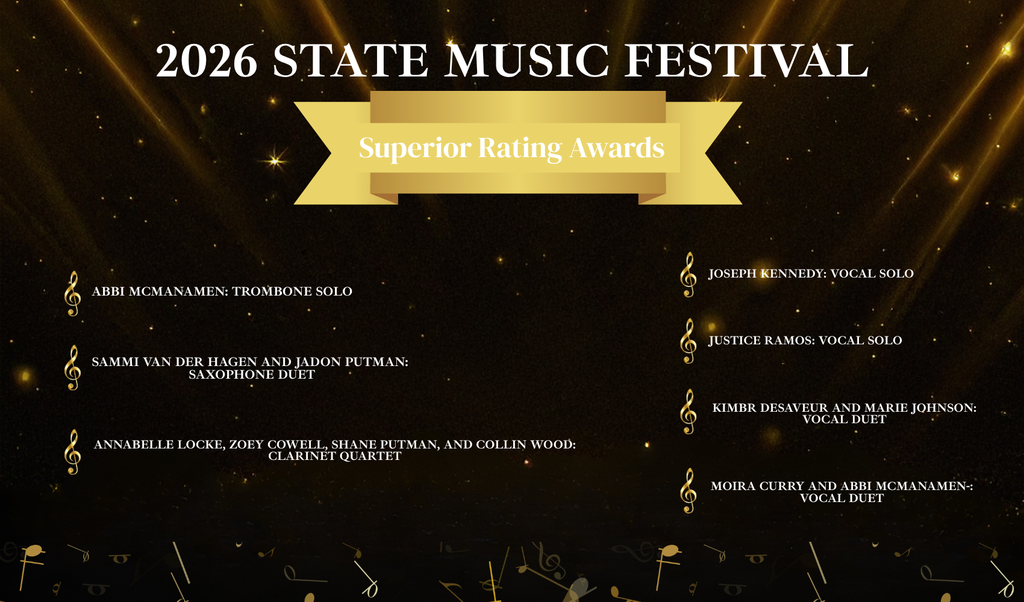 2026 State Music Festival, Superior Rating Awards