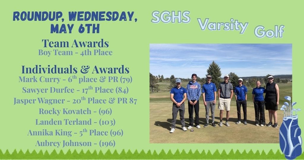 SGCHS Golf Team meet results 05-06-2026