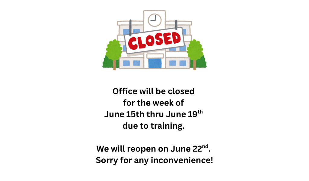 SGHS Front Office will be closed for the week of June 15th, 2026 thru June 19th, 2026 for training.
