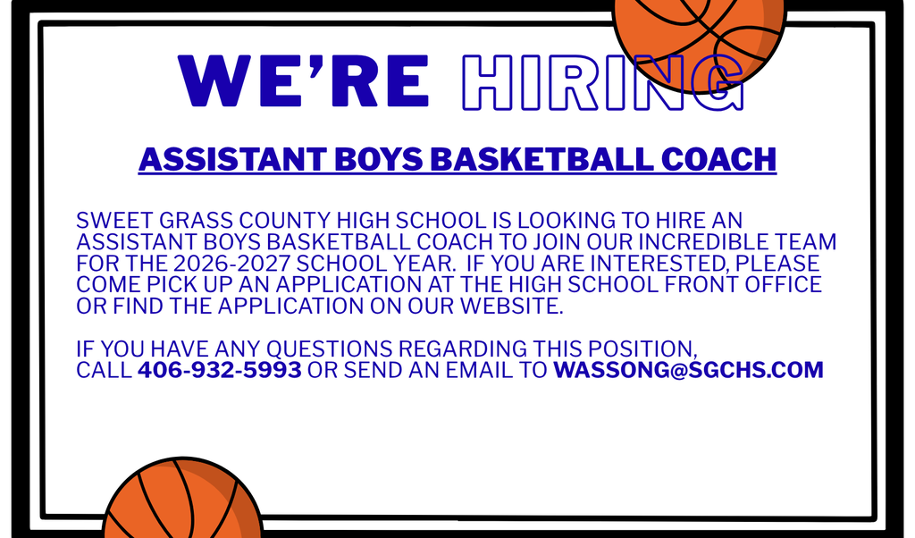 We're Hiring- Assistant Boys Basketball Coach