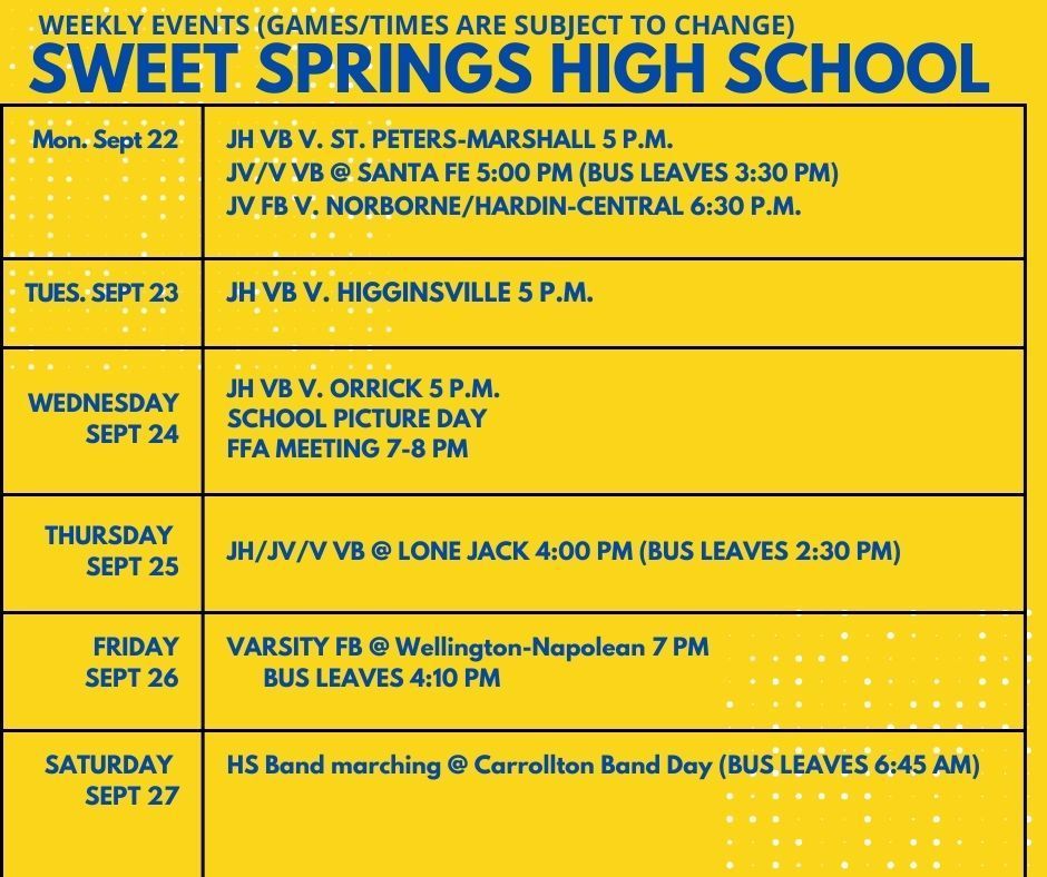 weekly events