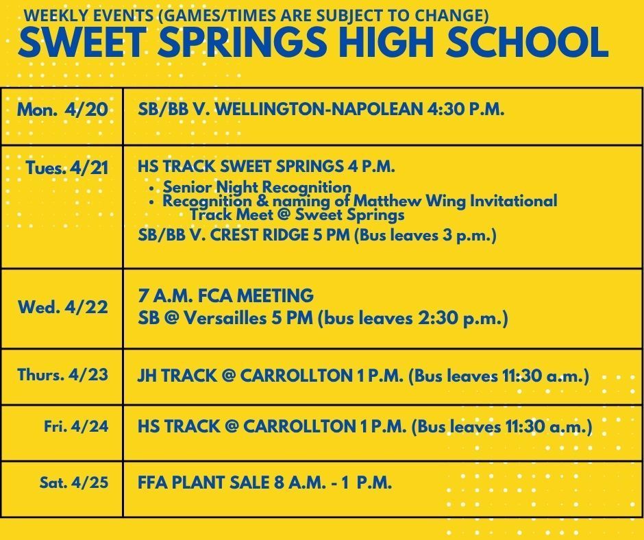 WEEKLY EVENTS