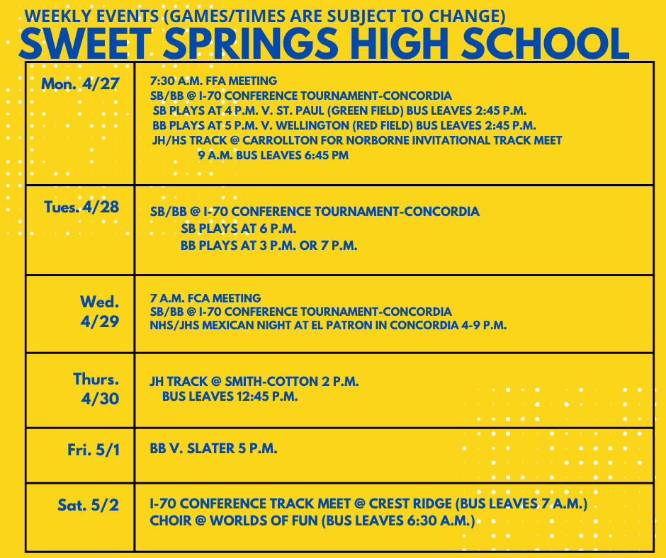 WEEKLY EVENTS
