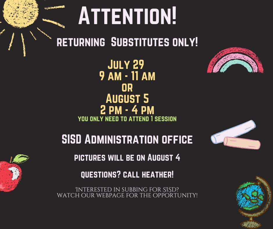 Returnting substitute training flyer